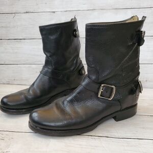 Frye Veronica engineer/moto boots with back buckles